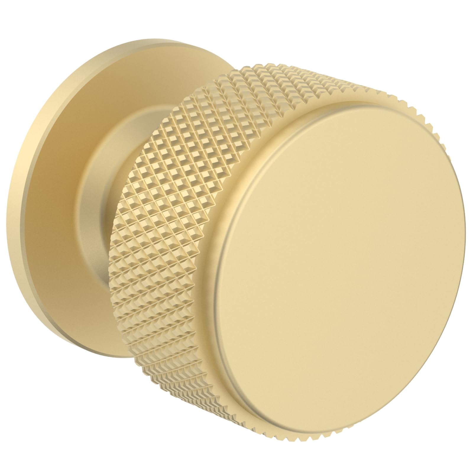 FURNIWARE Knurled Brass Cabinet Knobs - Gold Round Furniture Handles, 10 Pack
