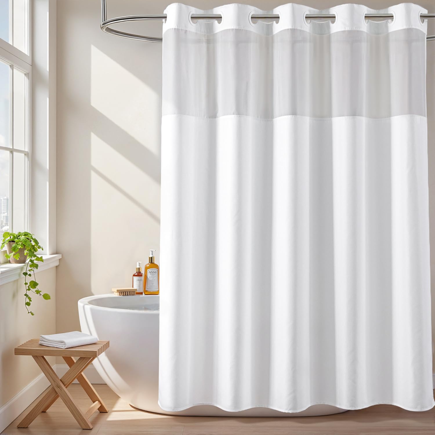 River Dream Hookless Shower Curtain | Hotel Quality Water Repellent Polyester