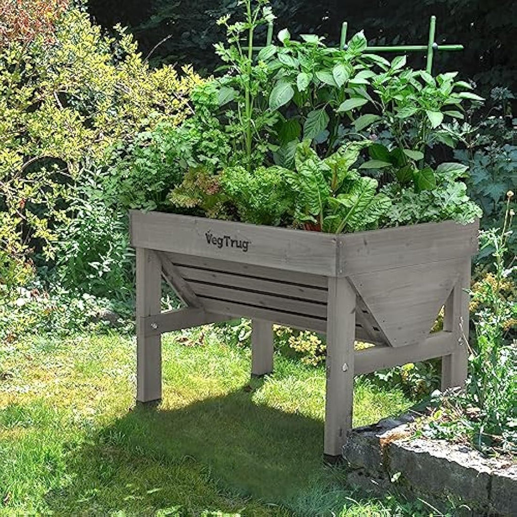 VegTrug Small Raised Bed Vegetable Planter – Grey Wooden Garden Bed