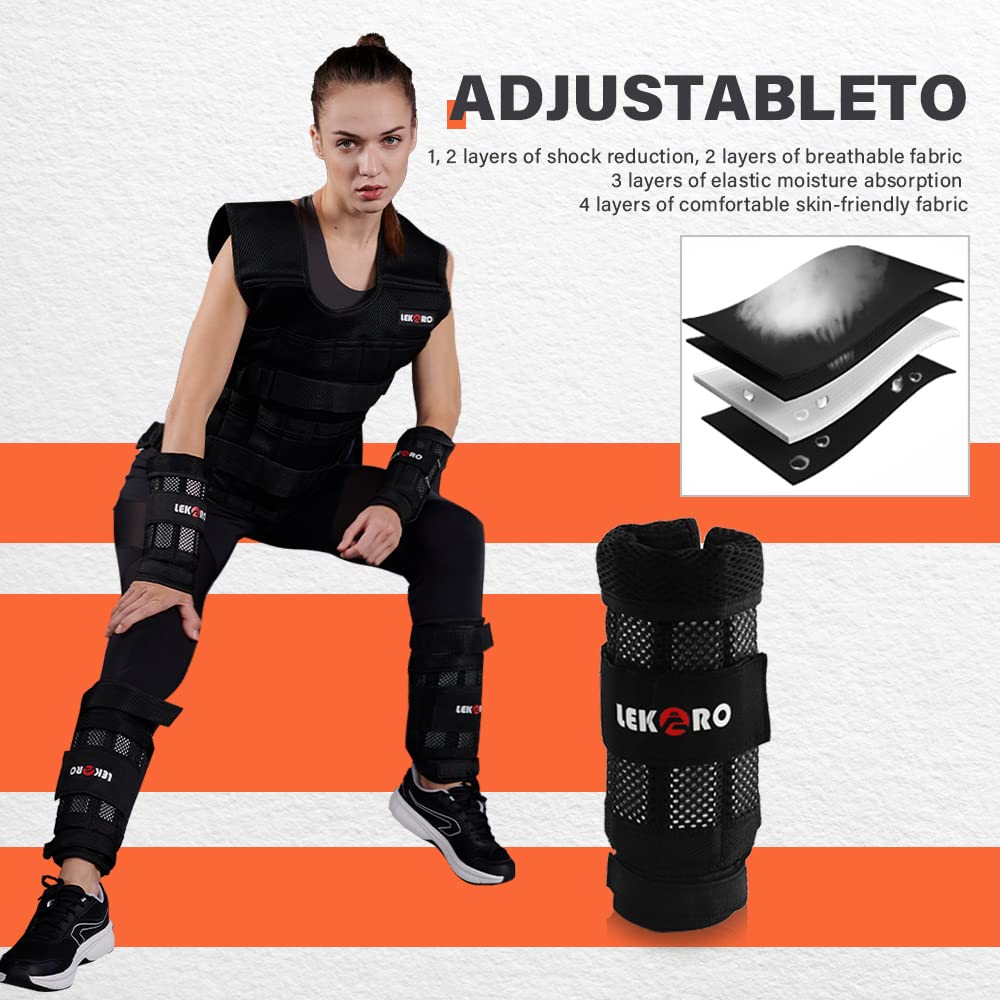 Adjustable Ankle and Wrist Weights - 11 LBS Pair for Fitness