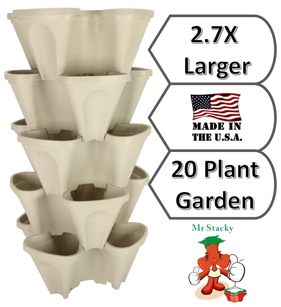 Mr. Stacky 5-Tier Vertical Planter – Stackable Indoor & Outdoor Garden