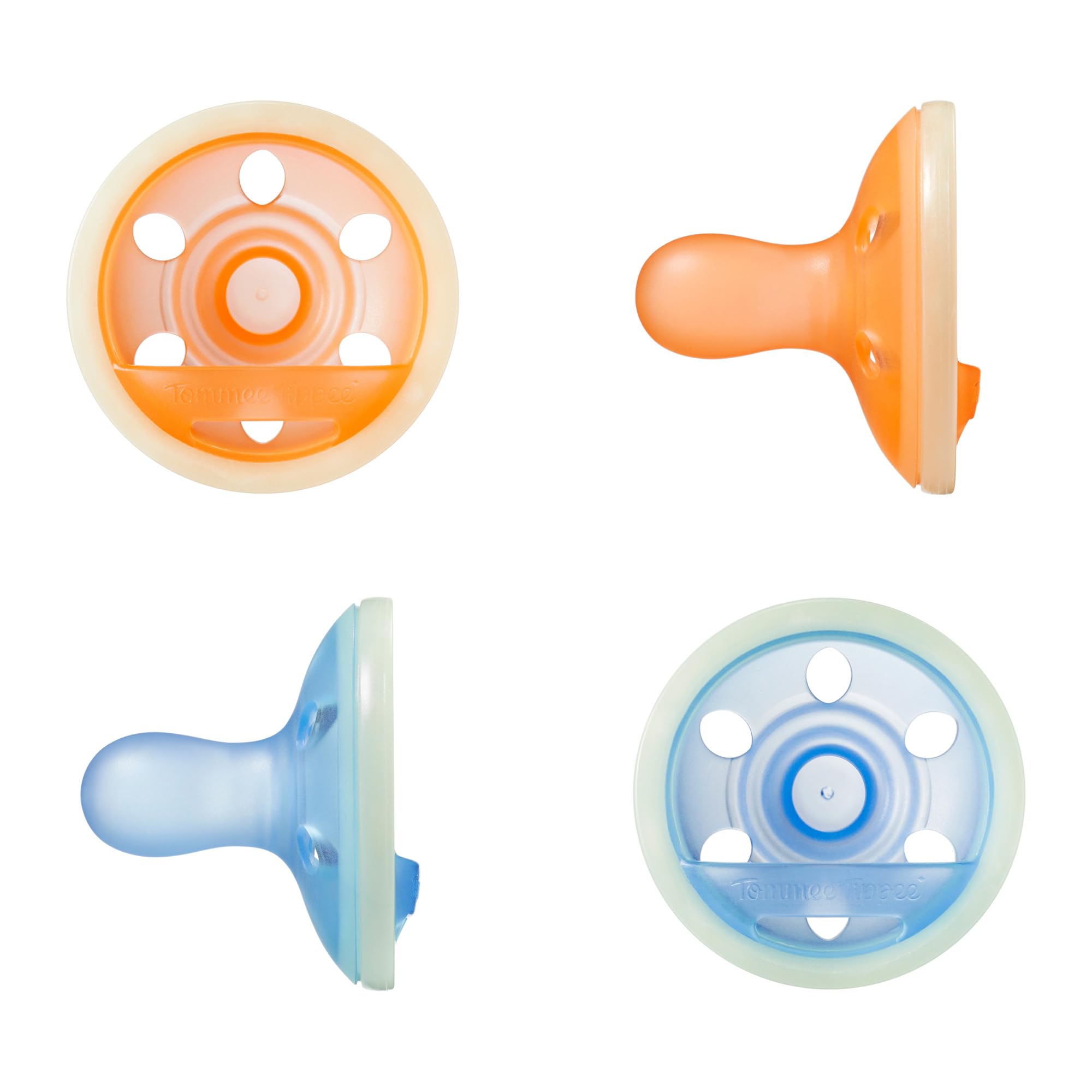 Tommee Tippee Breast-Like NightGlow Dummy | 6-18m Silicone 4-Pack