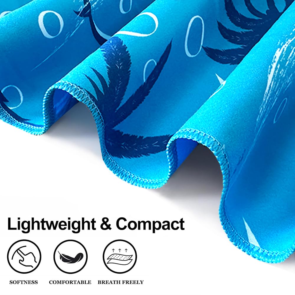 JAODFK Microfibre Beach Towel 71"X32" Quick Dry Lightweight Sand Free Extra Large Thin Blue Towels Travel Essentials For Adults Womens Swim Bath - image 4