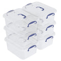 Tyminin 6 Packs Clear Plastic Storage Boxes with Clear Lids, Small Latch Bins, 8 Litre, T - image 1