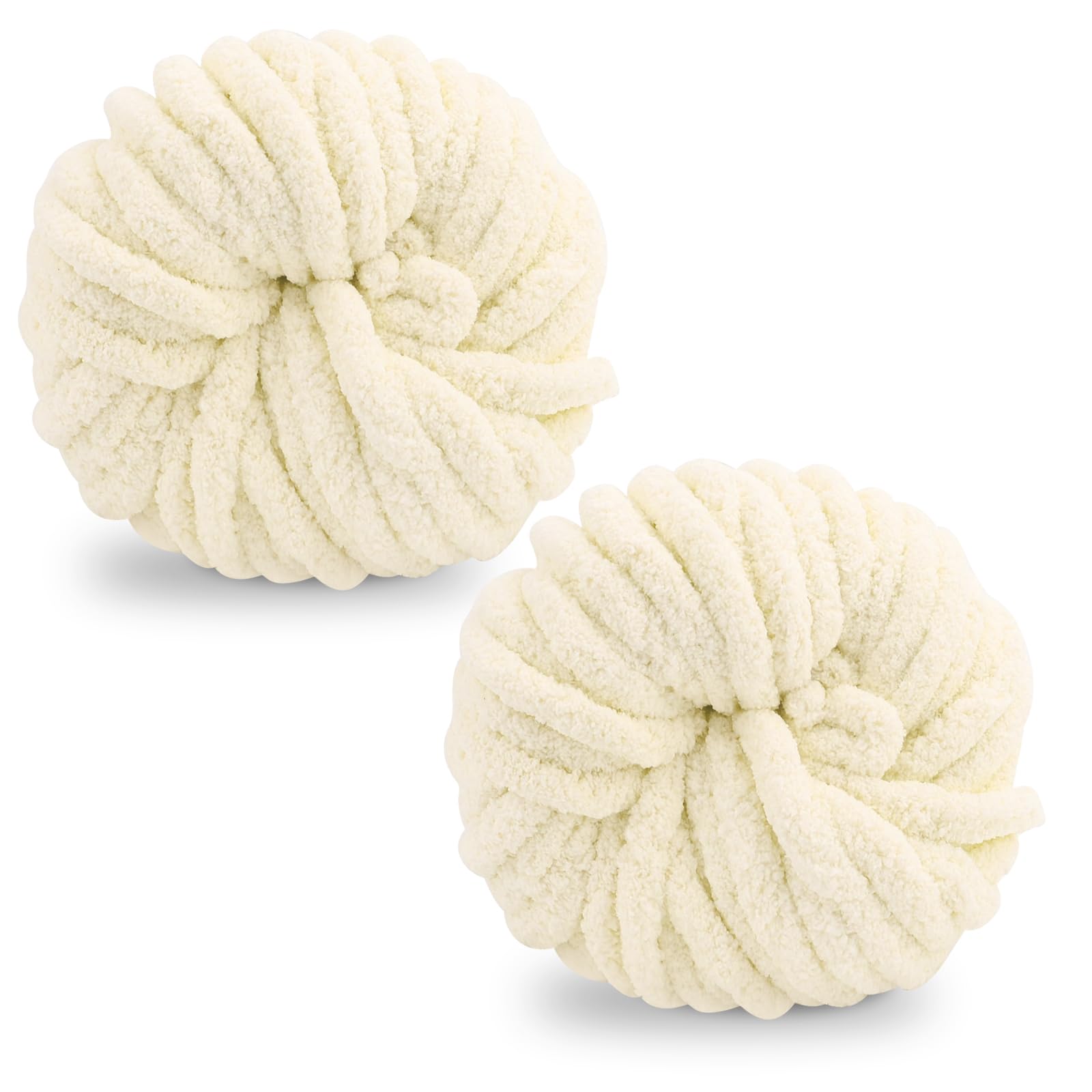 Chunky Chenille Wool Yarn – 2 Pack 250g Soft Knitting Yarn
