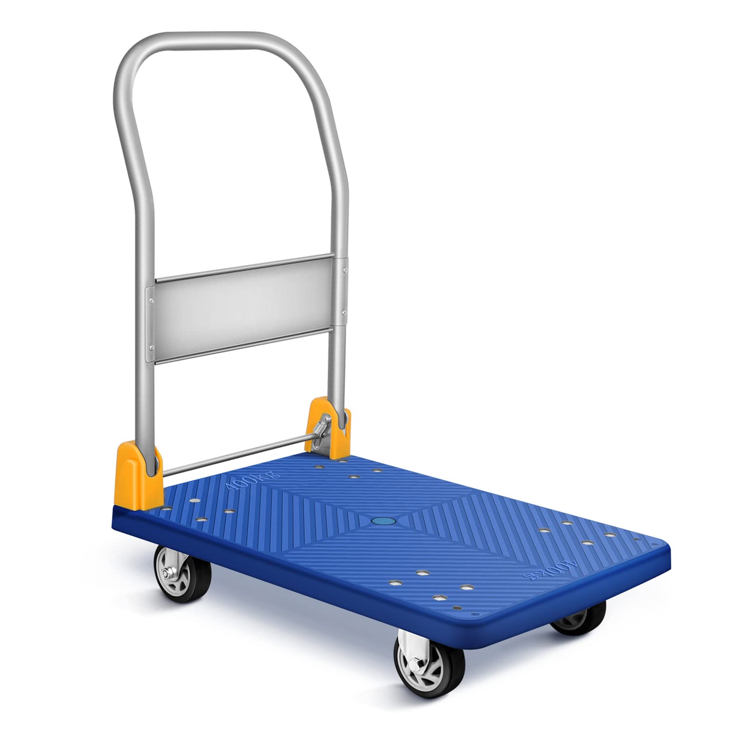 YSSOA 880lb Heavy Duty Folding Platform Truck | Blue Push Hand Cart
