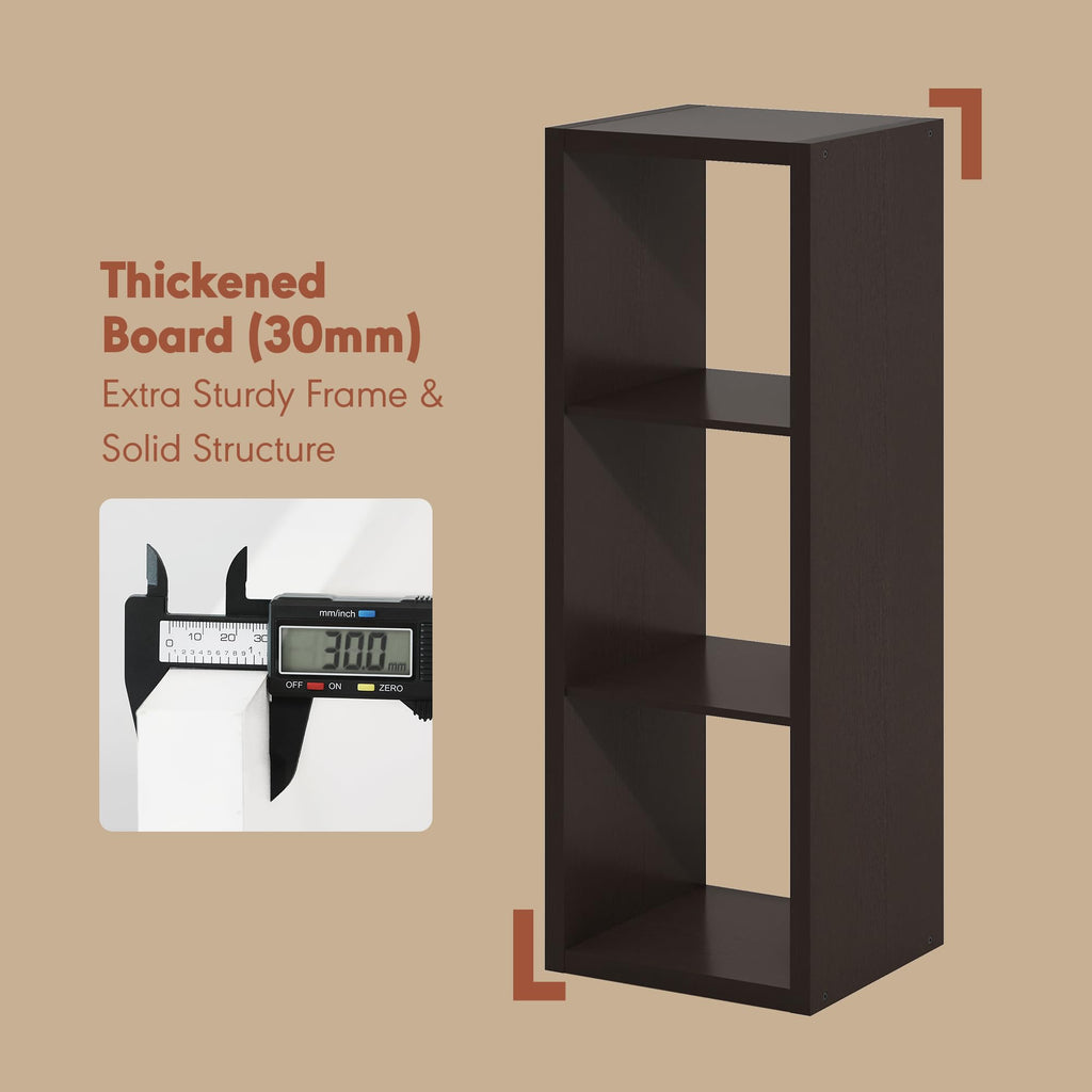 Furinno CUBICLE Record Player Stand with Vinyl Storage, 3-Cube 1.2 Extra Thick Vinyl Record Storage - image 4