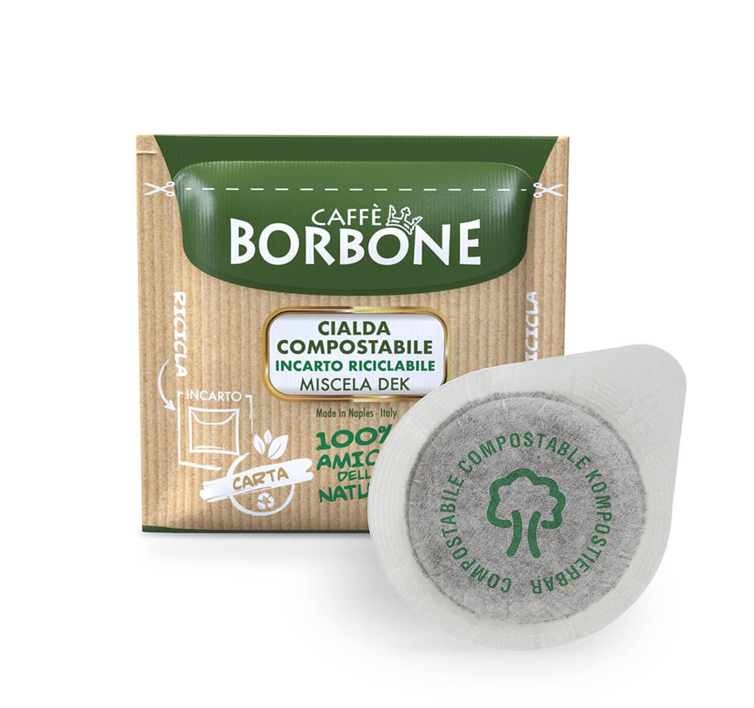 Caffè Borbone Dek Decaf ESE Coffee Pods – 44mm Compostable Pads (100 Pack)