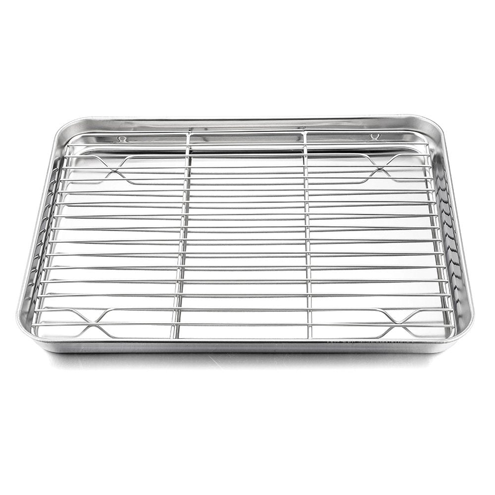 HaWare Stainless Steel Baking Tray and Rack Set - 8 Piece Cookie Sheets