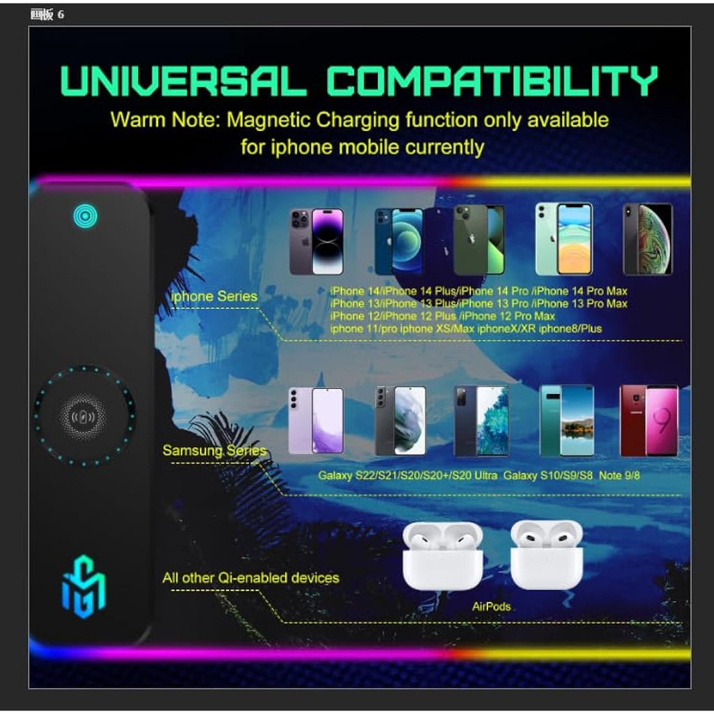 GIM RGB Gaming Mouse Pad | 15W Wireless Charging XXL LED Desk Mat