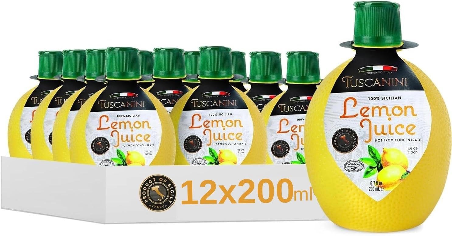 Tuscanini Sicilian Lemon Juice – 100% Not From Concentrate (12 Pack)