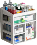 Zjyufy Medicine Box – 4 Clear Drawers Stackable Desktop Storage Organizer