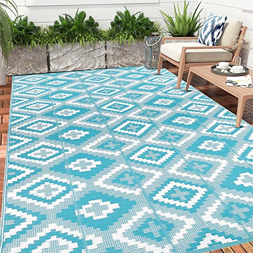 Enyhom Reversible Outdoor Rug | 180x270cm Waterproof Plastic Straw Patio Mat