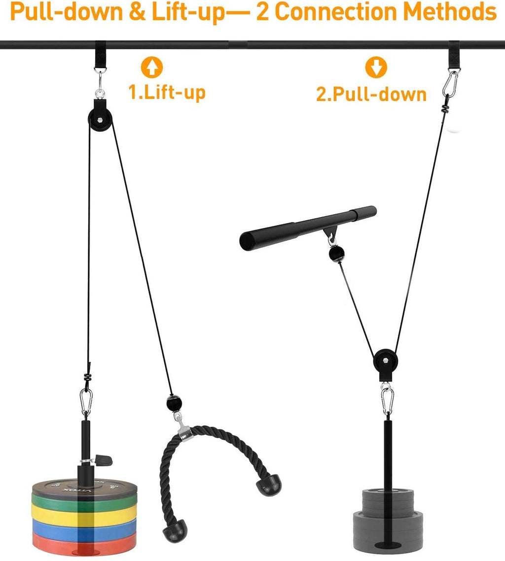 Morwealth LAT Pulley System Home Gym - Cable Machine with Tricep Rope