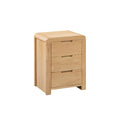 Julian Bowen Curve 3 Drawer Bedside Table - Solid Oak Nightstand
