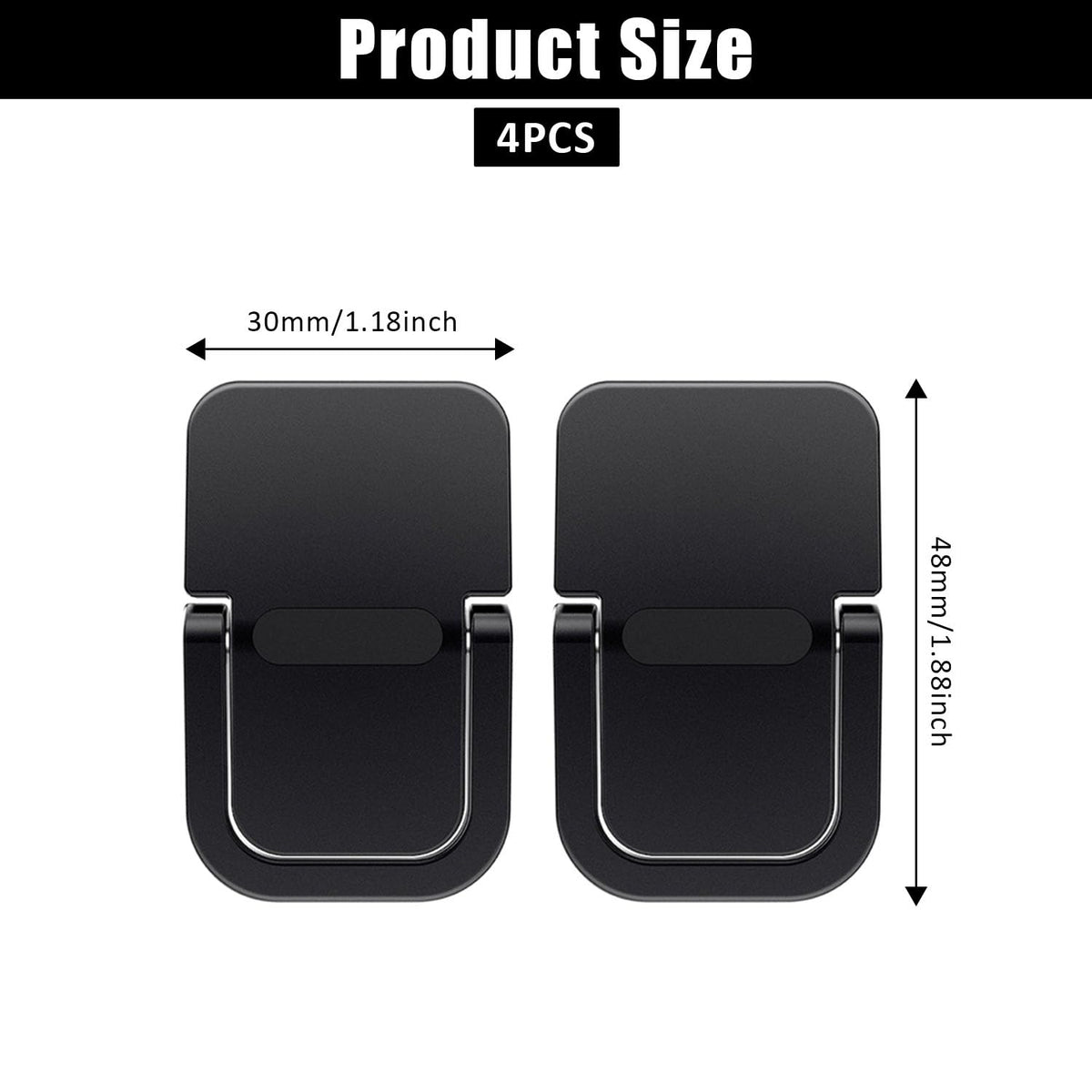 ZEACCT 4-Pack Portable Keyboard Riser, Self-Adhesive Mini Laptop Stand, Foldable & Invisible Adjustable Support for Desk or Laptop Black - image 2