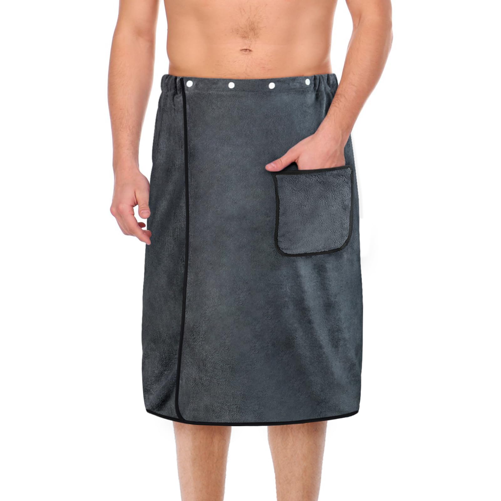 Men's Coral Fleece Bath Towel Wrap – Adjustable Sauna Skirt