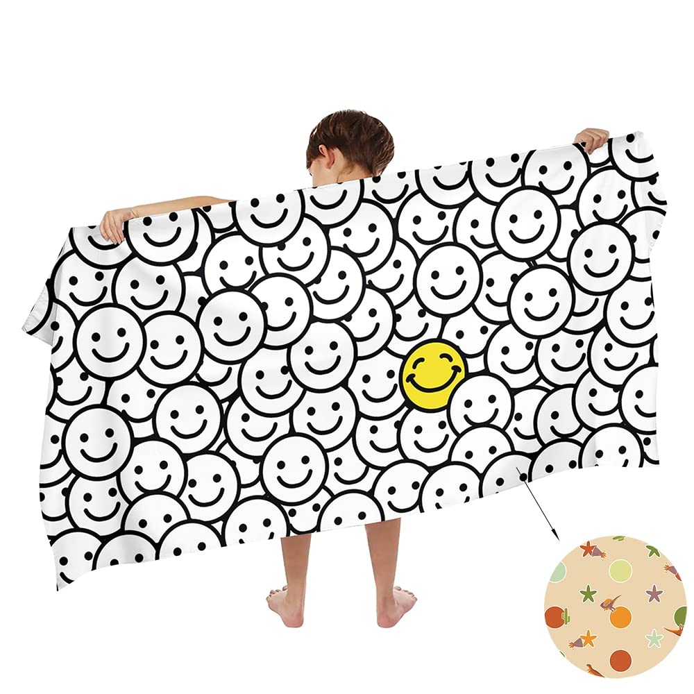 Ulticool Smiley Dinosaur Microfibre Children's Towel – Quick-Drying 140x70cm