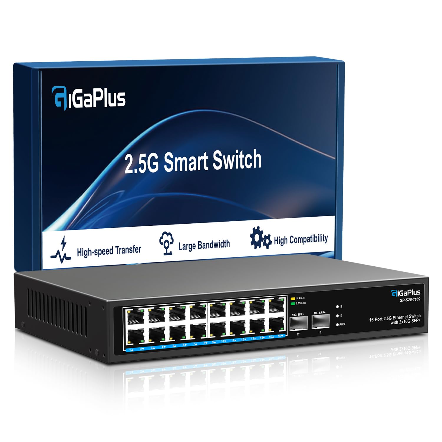 18-Port 2.5Gb Unmanaged Ethernet Switch | 2x 10G SFP+