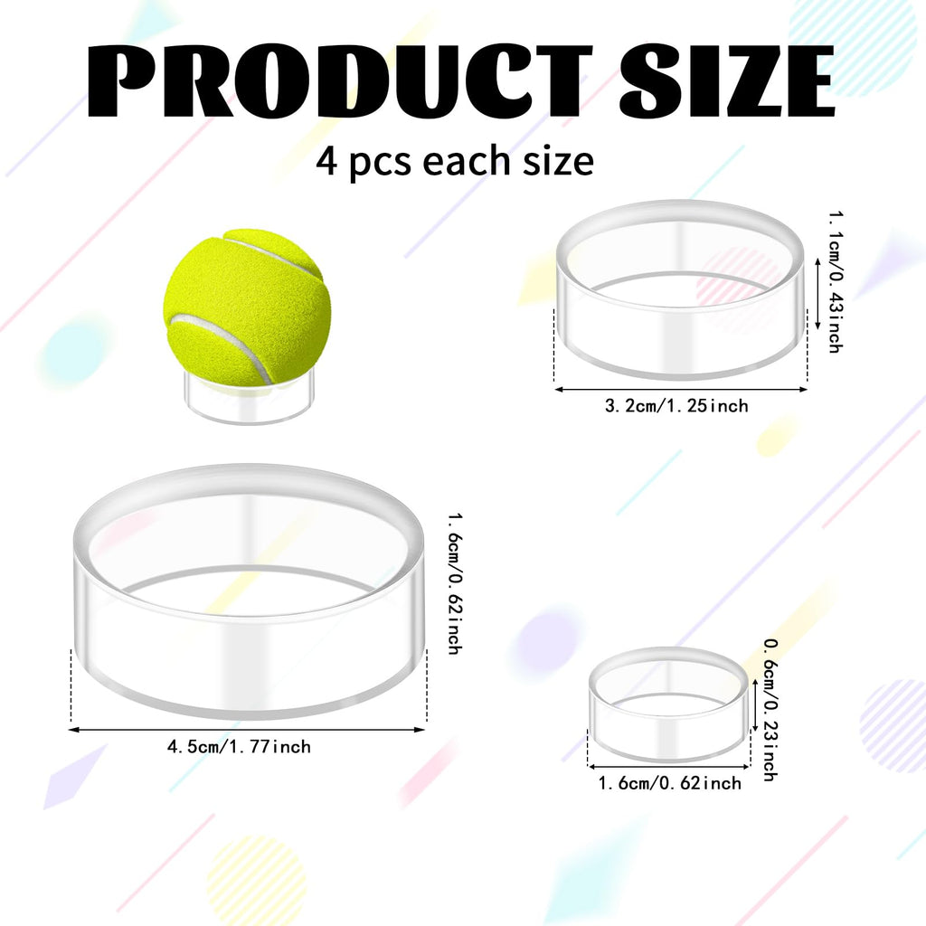 12 Pcs Crystal Sphere Stand Holder Clear Ball Acrylic Display Stand Rings Round Baseball Plastic Sphere Holder for Baseball Tennis Ball Golf - image 2