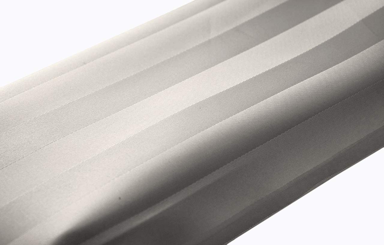 Cream Satin Stripe Shower Curtain | Weighted Hem Polyester