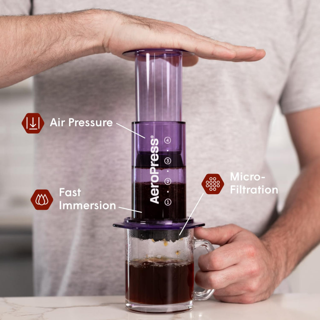 AeroPress Clear Coffee Press – Shatterproof Tritan 3-in-1 Brewer