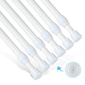 Goowin 6-Pack Tension Rods | 28-48" Adjustable Rustproof White Curtain Rods