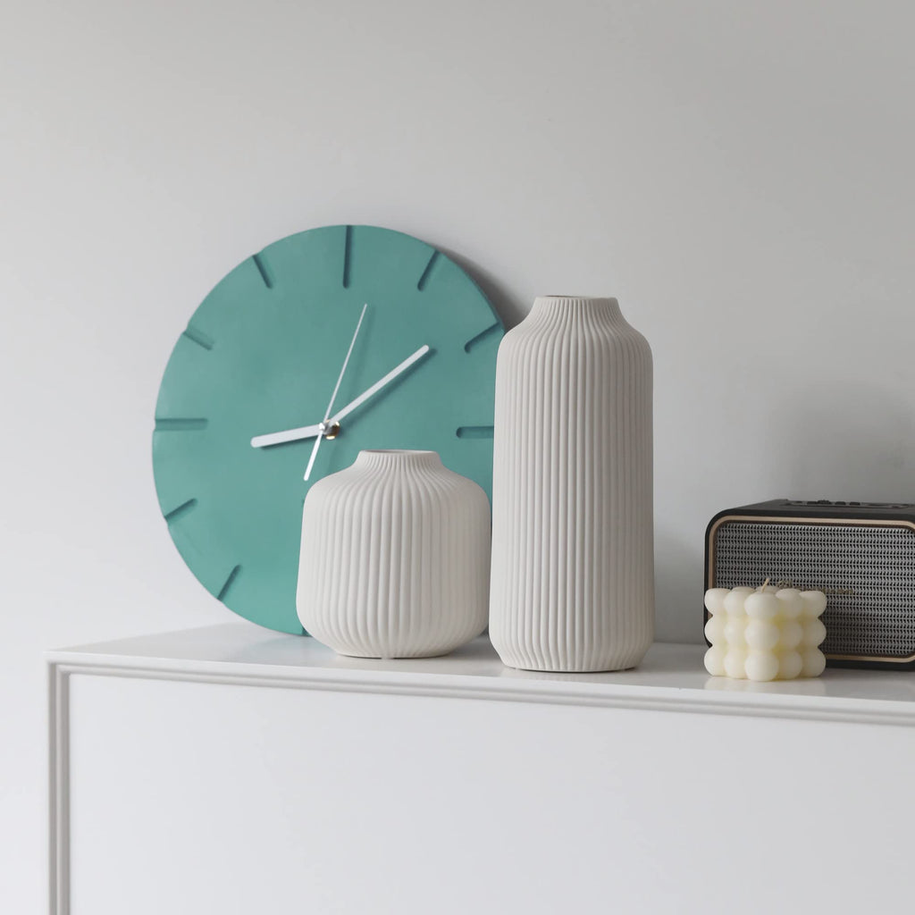 flature Ceramic Vases Set of 2 – Modern Nordic Boho Decor in Matte White