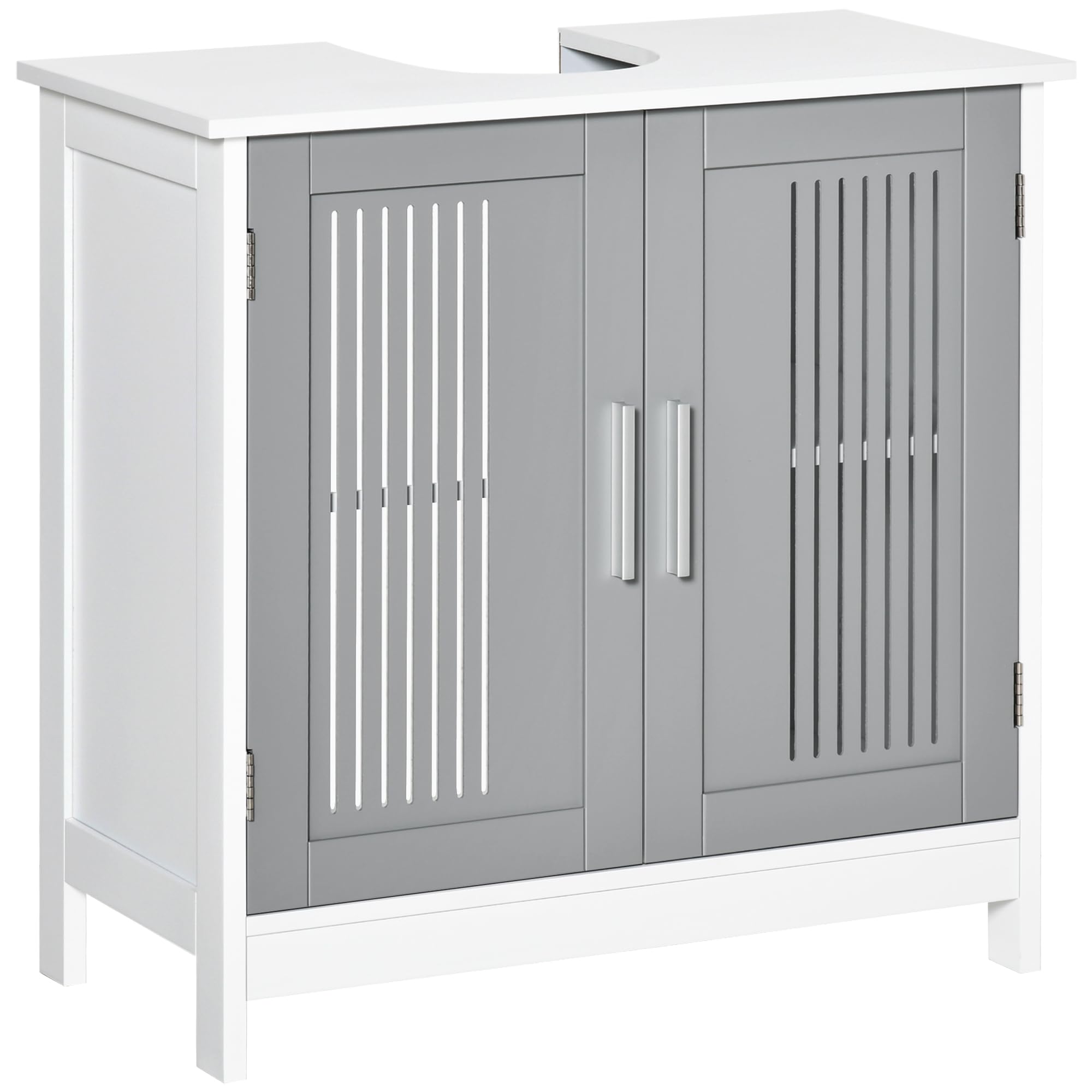kleankin Modern Under Sink Bathroom Cabinet – Grey Vanity Unit