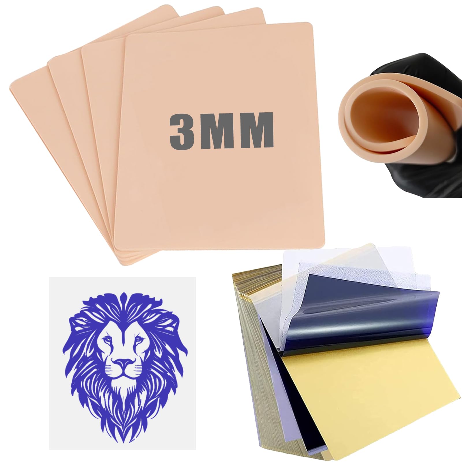 LEAYOKA 24Pcs Tattoo Practice Kit | 3mm Thickened Silicone Skins