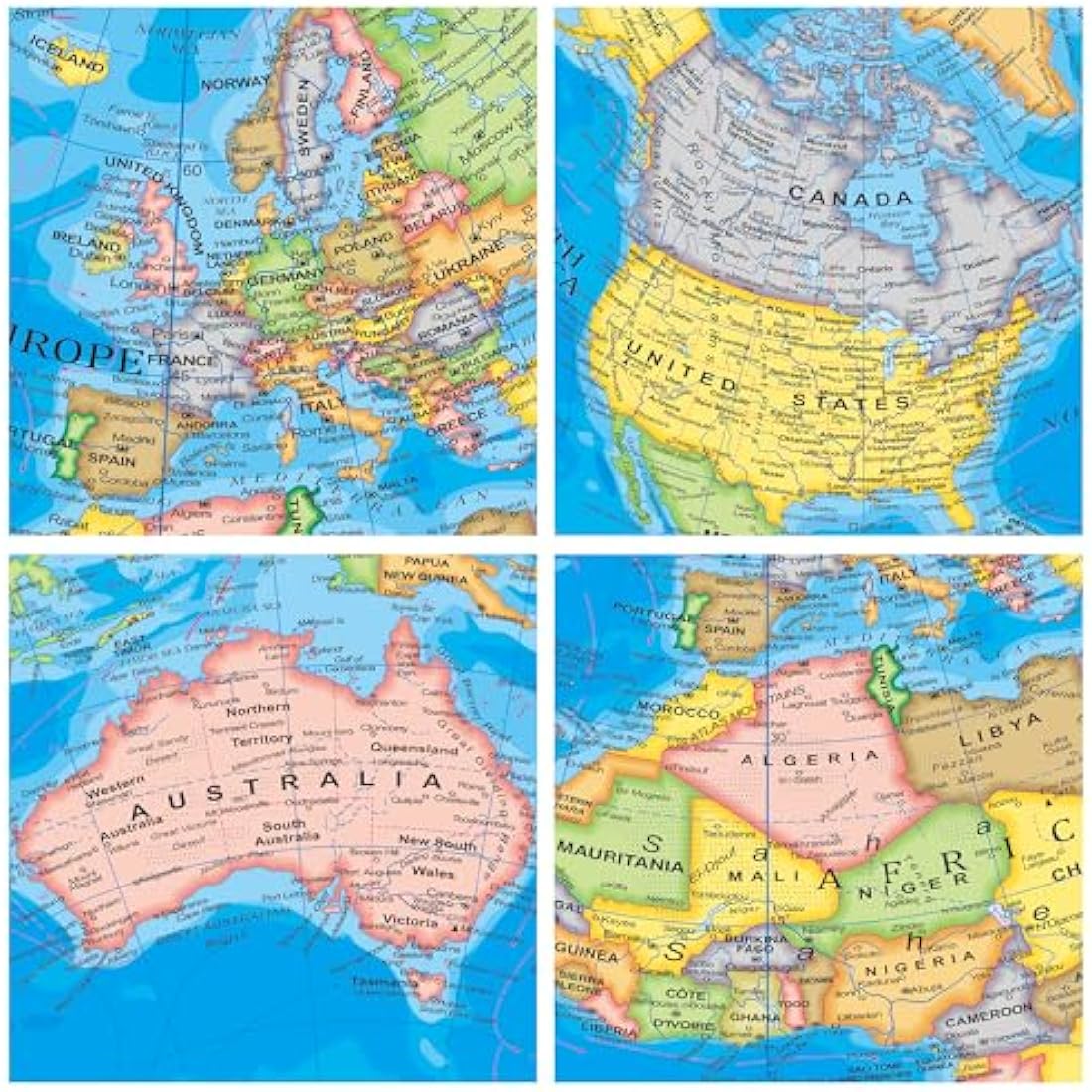 Exerz 30cm Educational World Globe | Rotating Political Map Desktop Tool