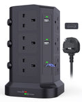 KOOSLA 12-Way Extension Tower – 20W USB-C PD Surge Protected Power Strip