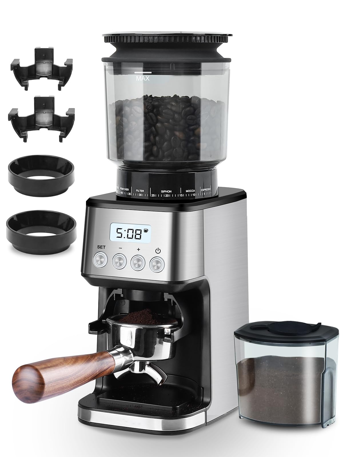 Homtone Conical Burr Coffee Grinder - 51 Grind Settings, Anti-Static