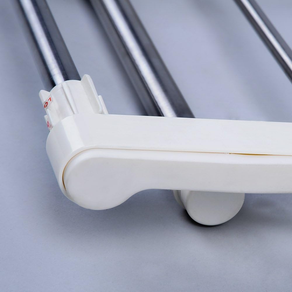 BAOYOUNI Extendable Closet Shelf & Rod Organizer, Ivory Metal, 40-60cm