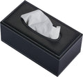 Black PU Leather Tissue Box Holder – Waterproof Rectangular Cover