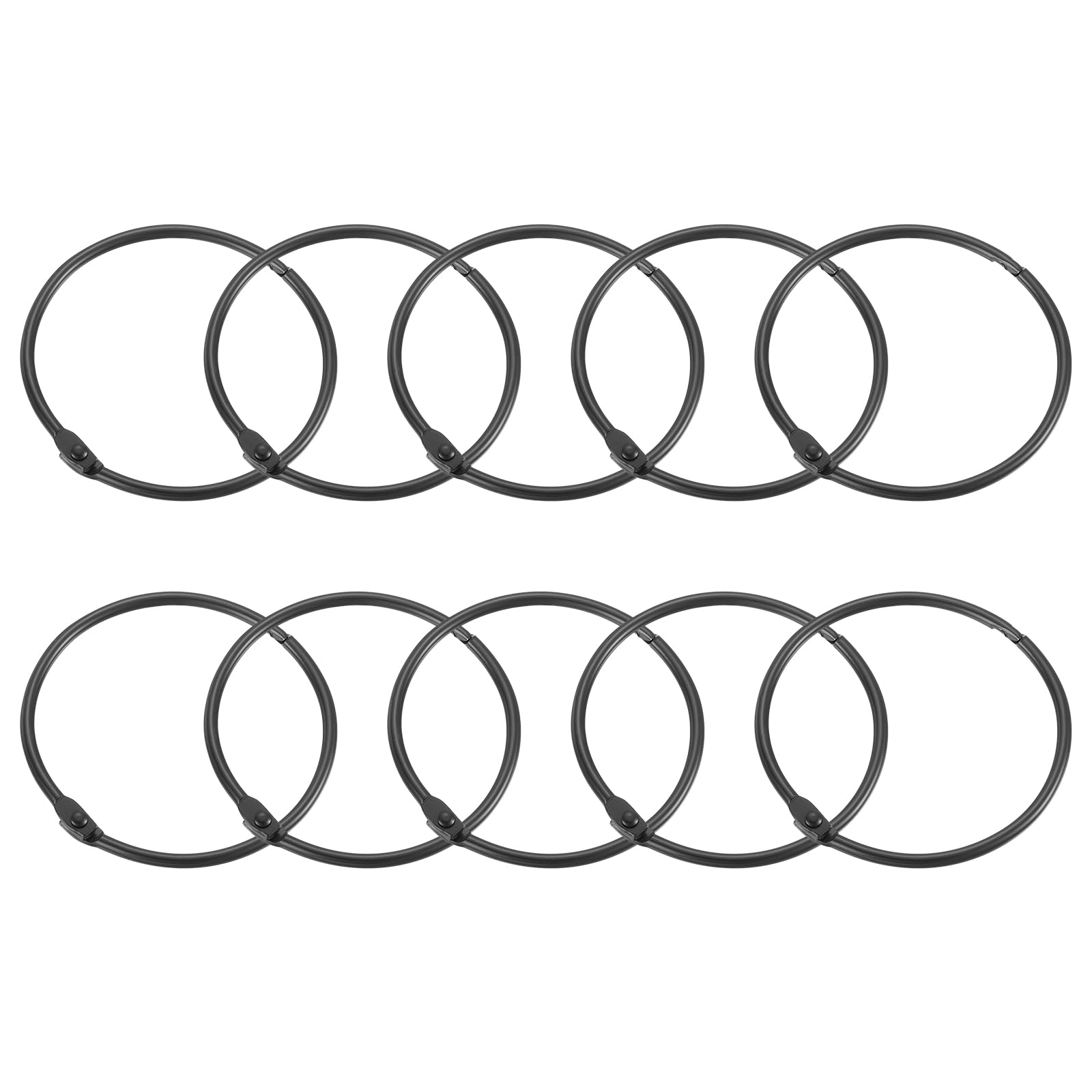 Jolof Store 15pcs Carbon Steel Shower Curtain Rings | 3 Inch Black Hooks