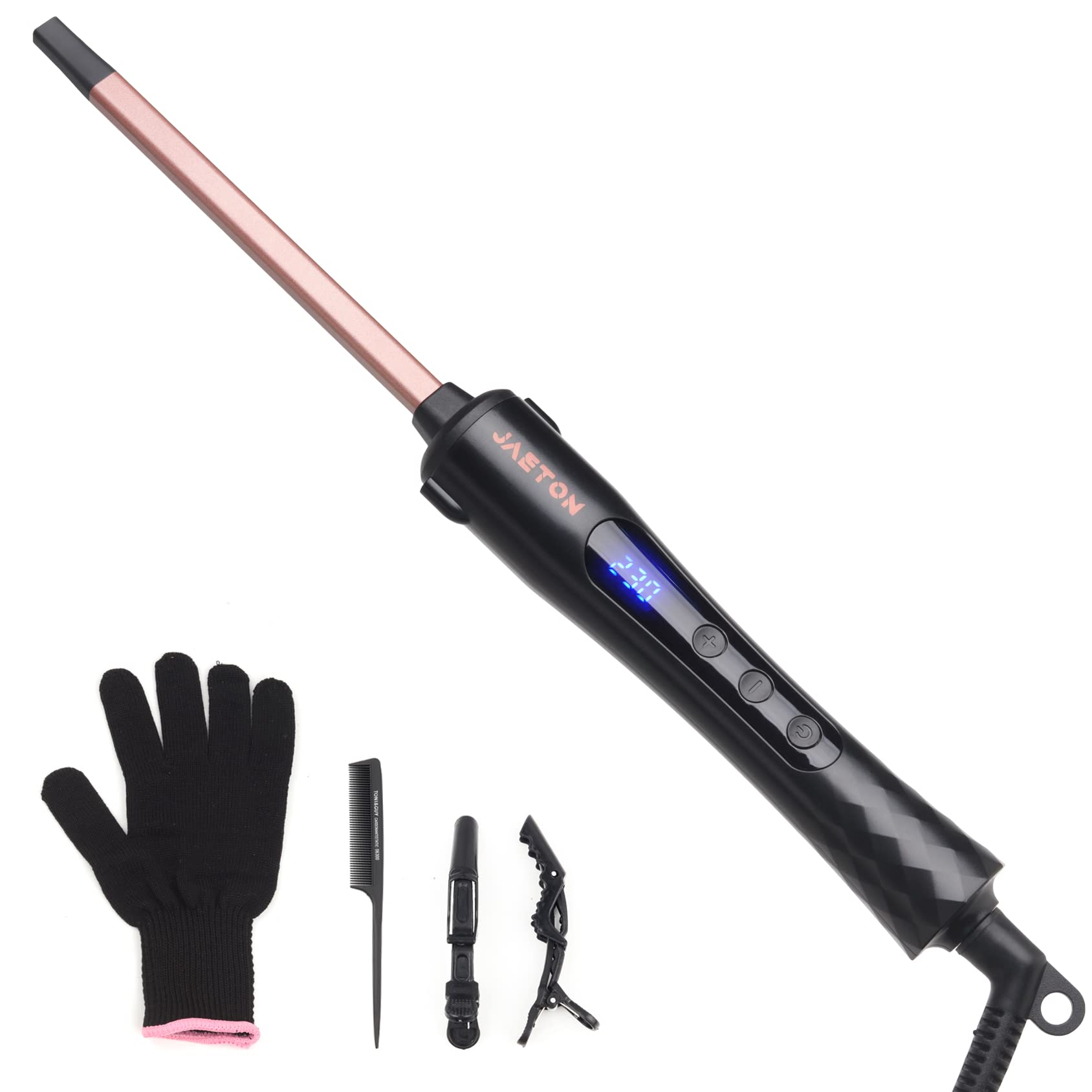 Jolof Store 9mm Thin Curling Iron | Tourmaline Ceramic Wand for Tight Curls