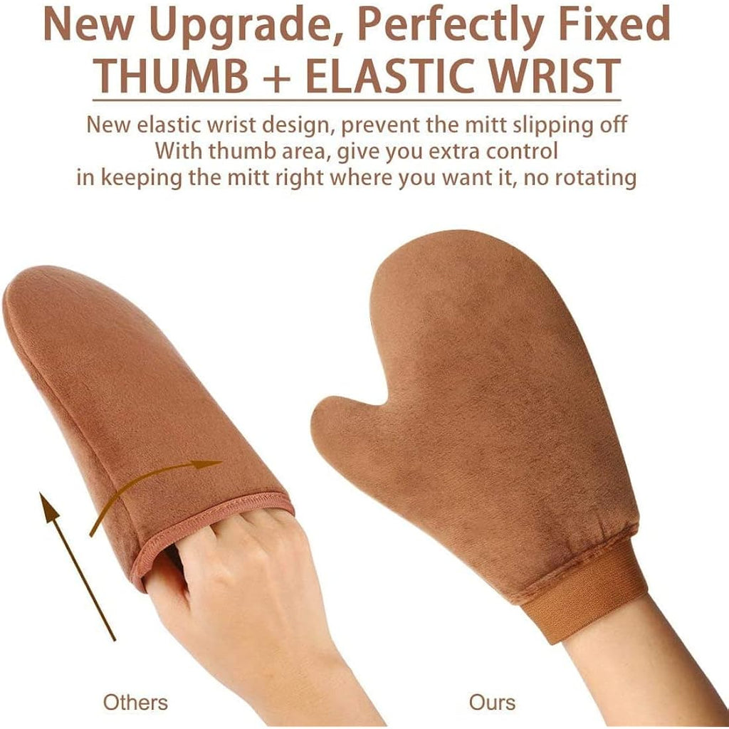 GAIYAH 5-in-1 Self Tanning Mitt Kit | Exfoliating Glove & Lotion Applicator