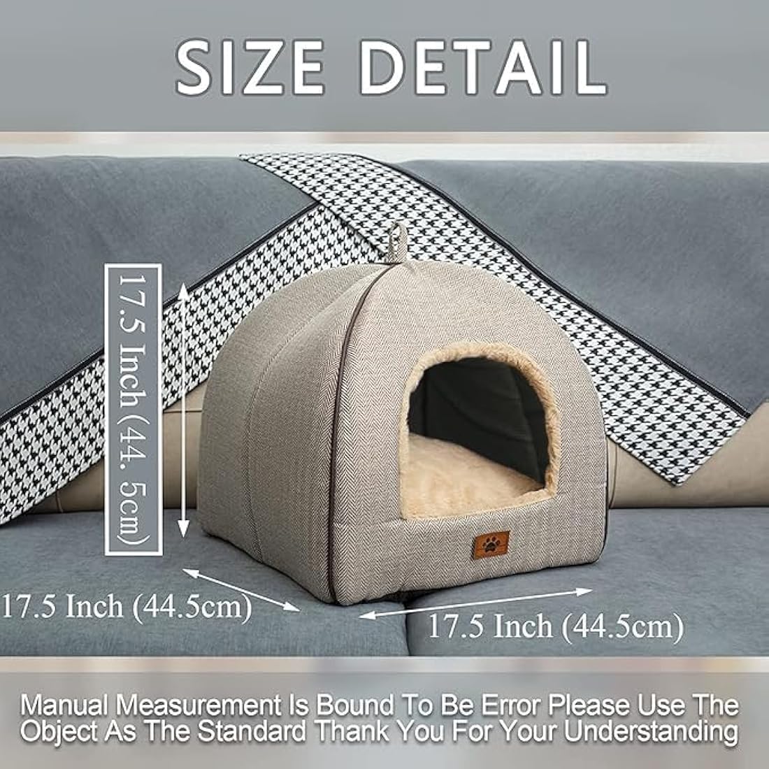 Jolof Store Cat Cave Bed – Foldable Indoor Kitten Tent with Washable Pillow