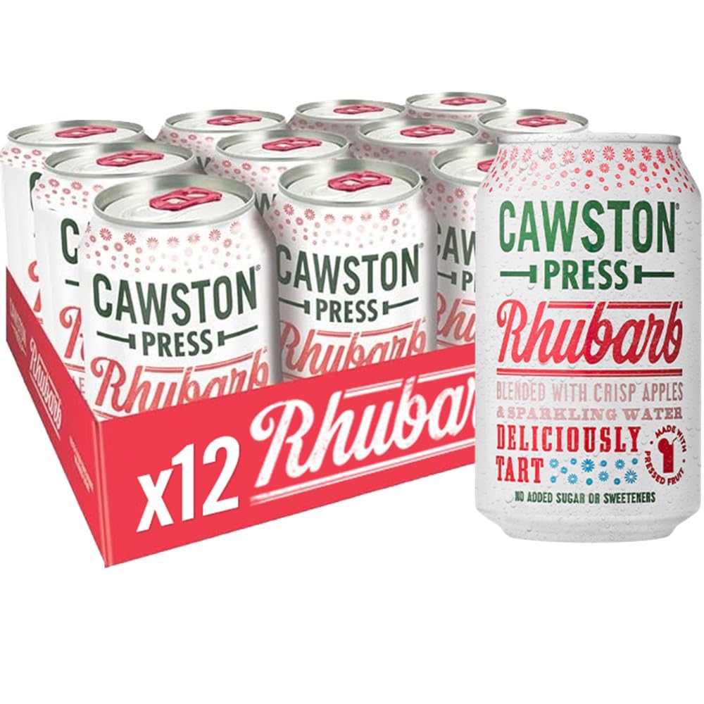 Cawston Press Sparkling Rhubarb Juice Drink - No Added Sugar (12 x 330ml)