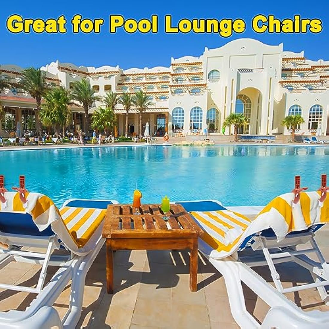Beach Towel Clips – 6 Pcs Large Plastic Pool Chair Clamps, Brown