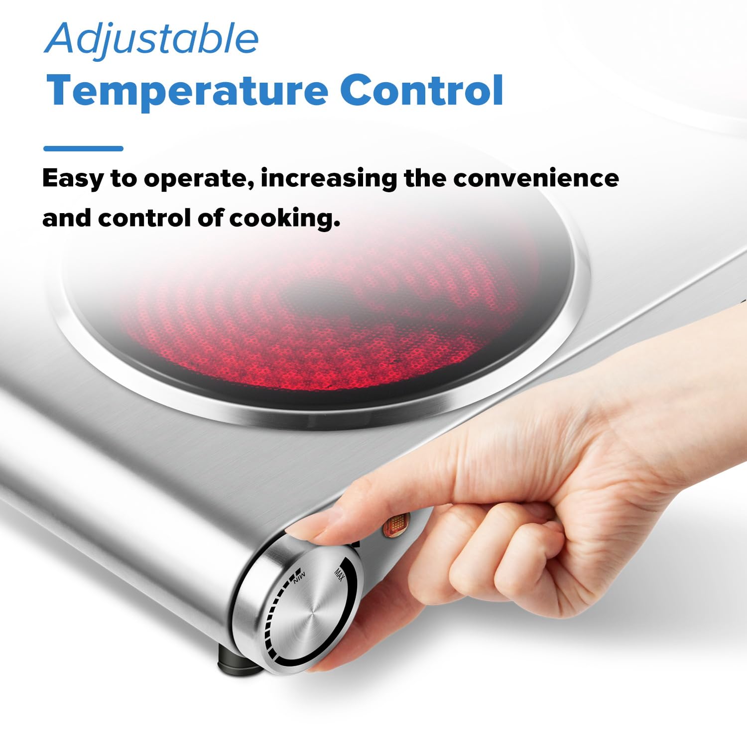 CUSIMAX 2400W Double Hot Plate | Portable Infrared Ceramic Electric Hob