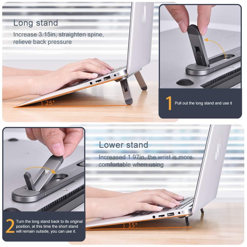 nediea Mini Laptop Stand for Desk, Keyboard Feet Riser, Laptop Cooling - image 2