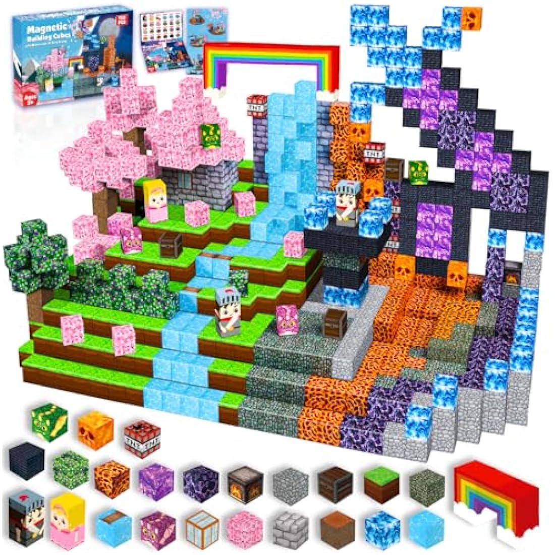 GraceDuck 150 PCS Magnetic Blocks – Dark Swordsman's Forest Castle STEM Toy