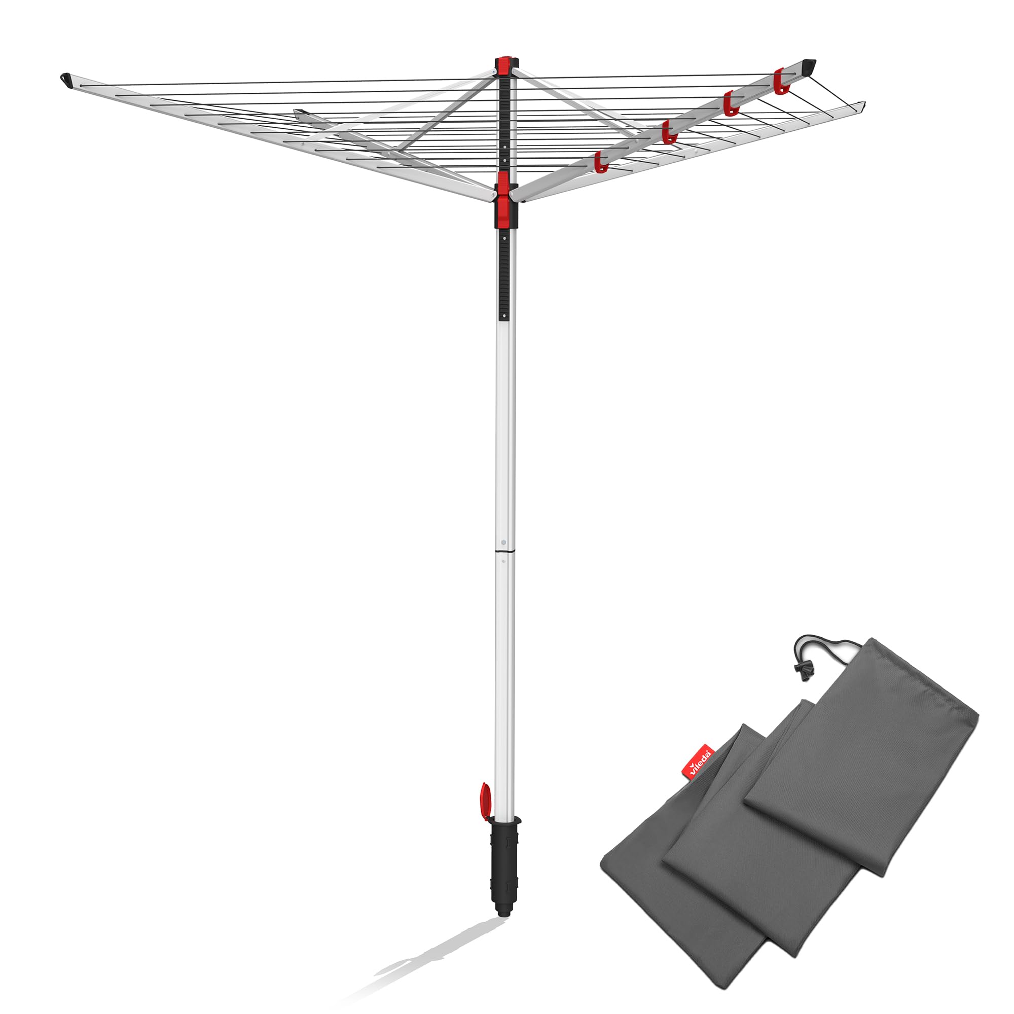 Vileda Sun-Lift 40m Rotary Washing Line – 4 Arm Aluminum Airer