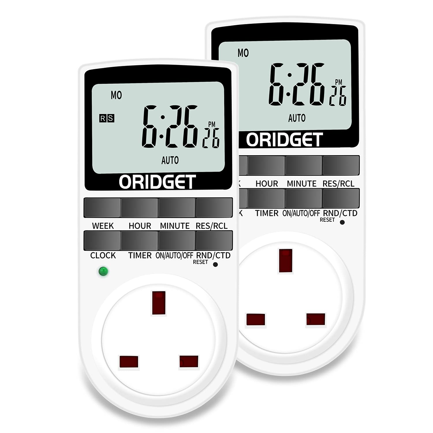 Jolof Store Digital Timer Plug Socket - 18 Programs & 24H Weekly (2 Pack)