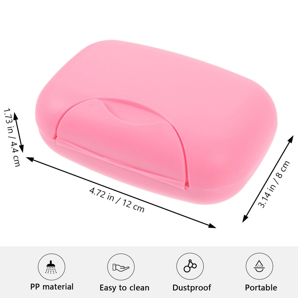 2 Pcs Soap Dish with Lid Waterproof and Leakproof Soap Box Sealed Soap Case for Shower Travel Hiking Bathroom School Gym and Camp Pink+Blue - image 2