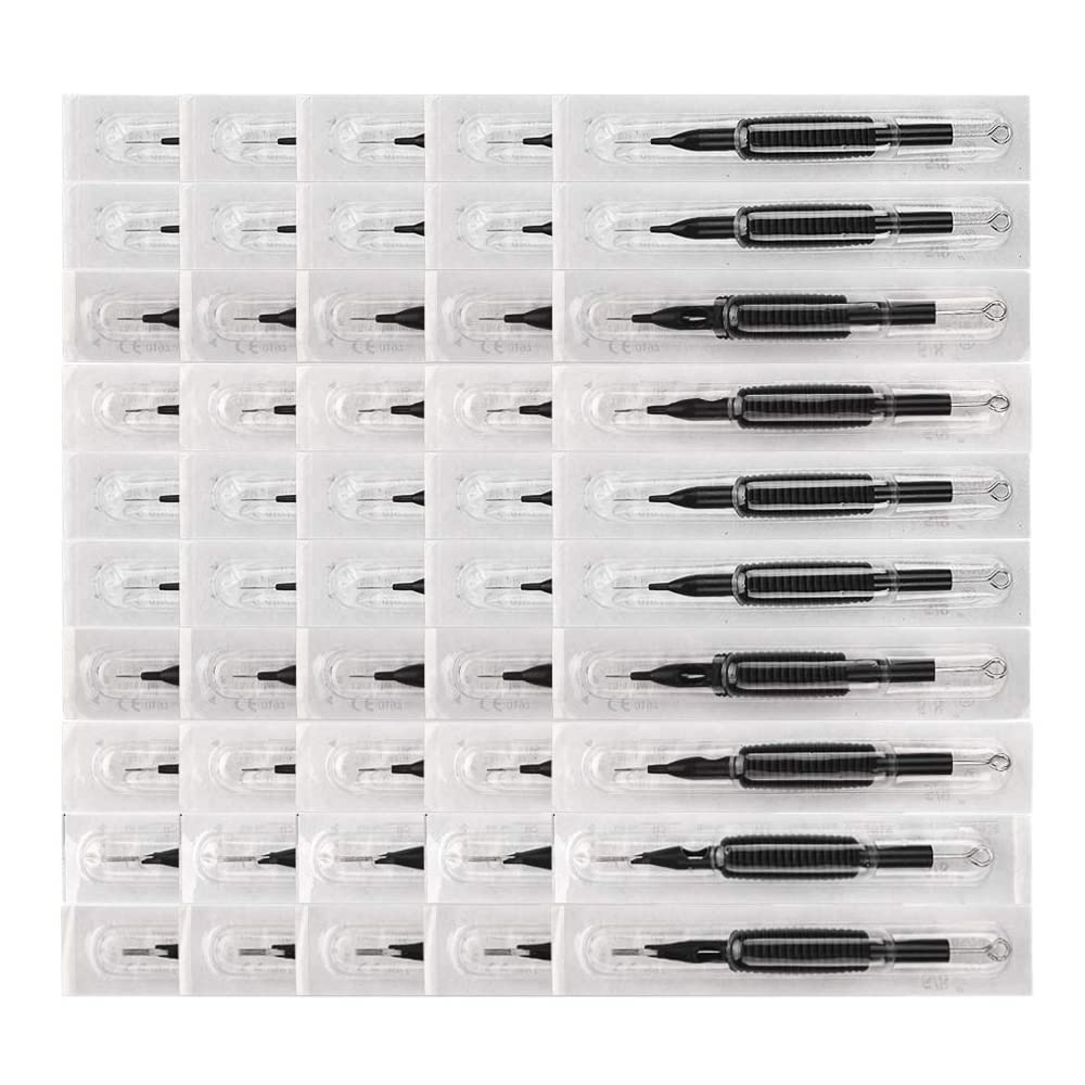 ATOMUS 50pcs Disposable Tattoo Needles and 16mm Silicone Grip Kit
