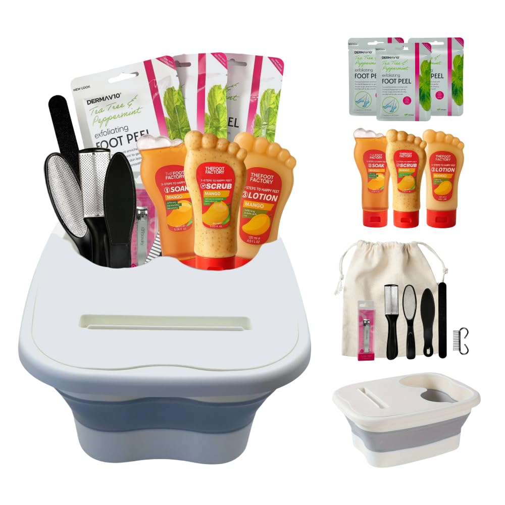 Foot Spa Kit – 7-Piece Pedicure Set with Mango Foot Mask