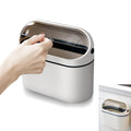 Bailtouk Mini Desktop Bin with Lid, 2L Plastic Wall Mounted Small Bin